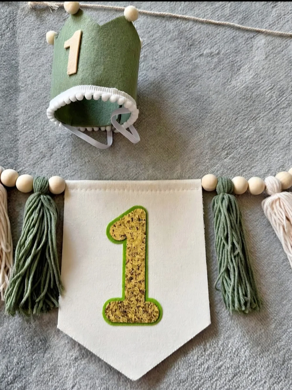 First Birthday Crown and Garland Set